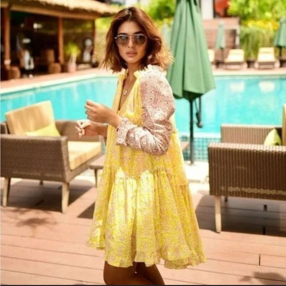 Charina Sarte poppy ikat mini dress size L